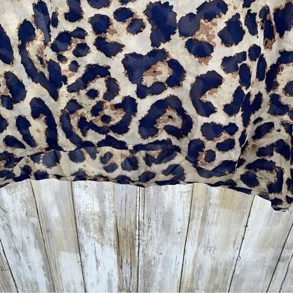 Shein Sheer Leopard Blouse - Picture 2 of 4